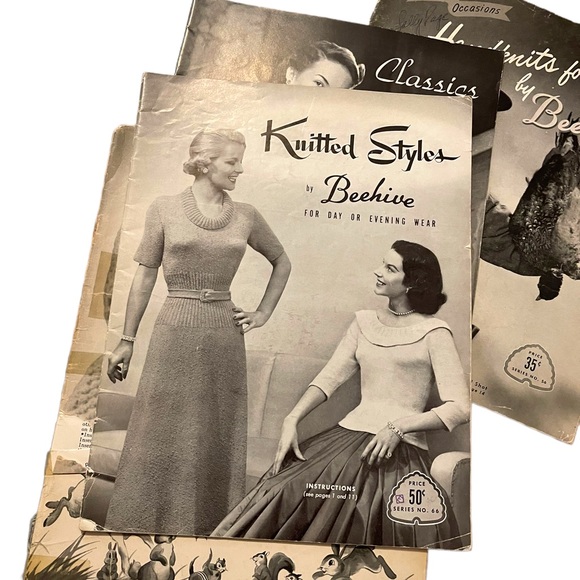 (8) Lot of 7 Beehive vintage knitting books 1950s family baby child - Picture 7 of 10